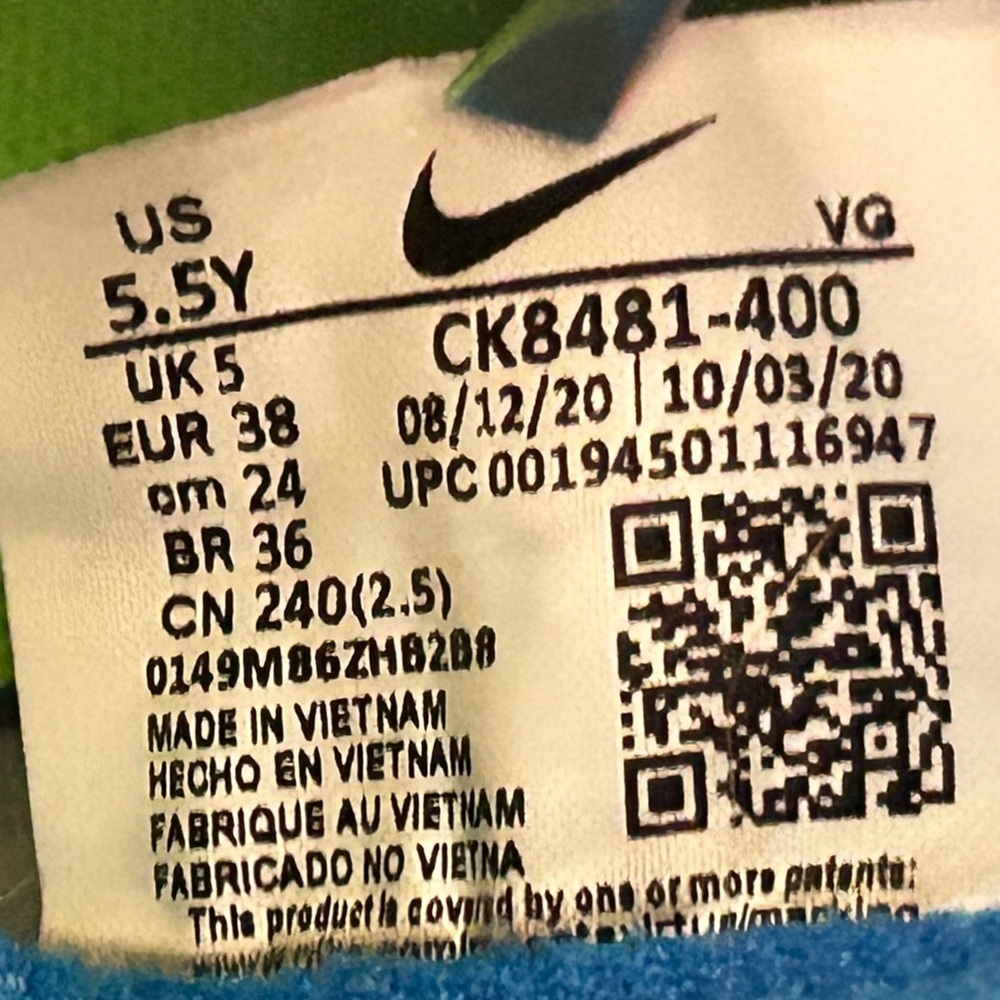 Nike Phantom GT Club IC Big Kids Blue Indoor Soccer Athletic Shoes SZ US 5.5 - Picture 11 of 11